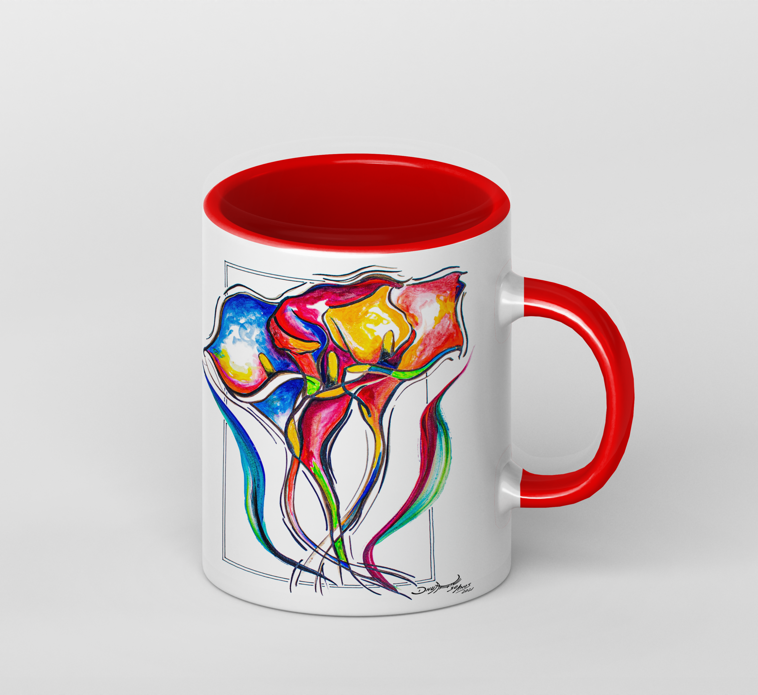 Caneca "Jardim de Cores" - Copos de Leite - Imagem 3