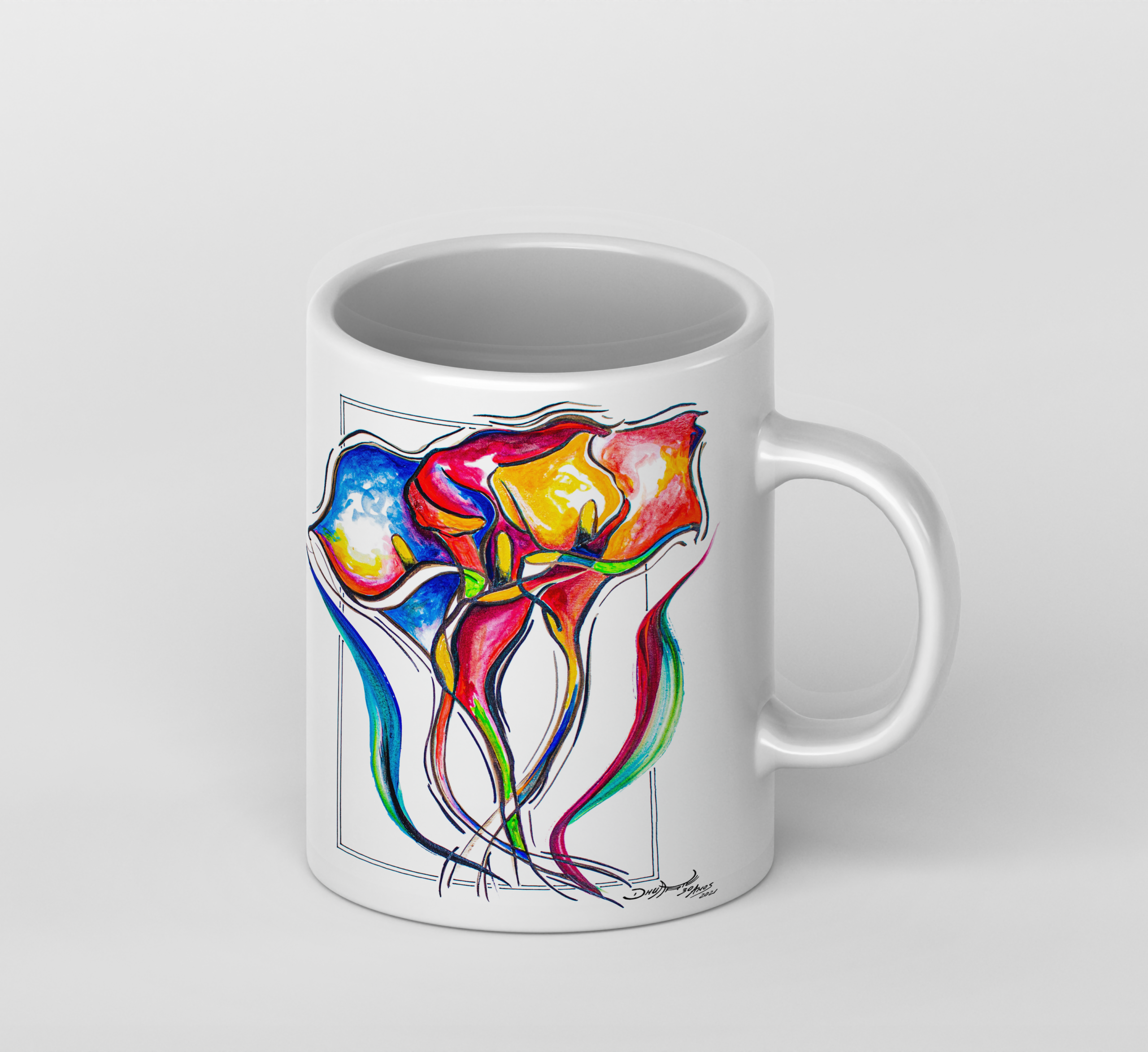 Caneca "Jardim de Cores" - Copos de Leite - Imagem 2